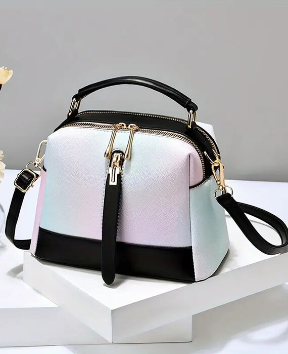 Colorful Fashion Crossbody Bag With Multi Zipper (4)