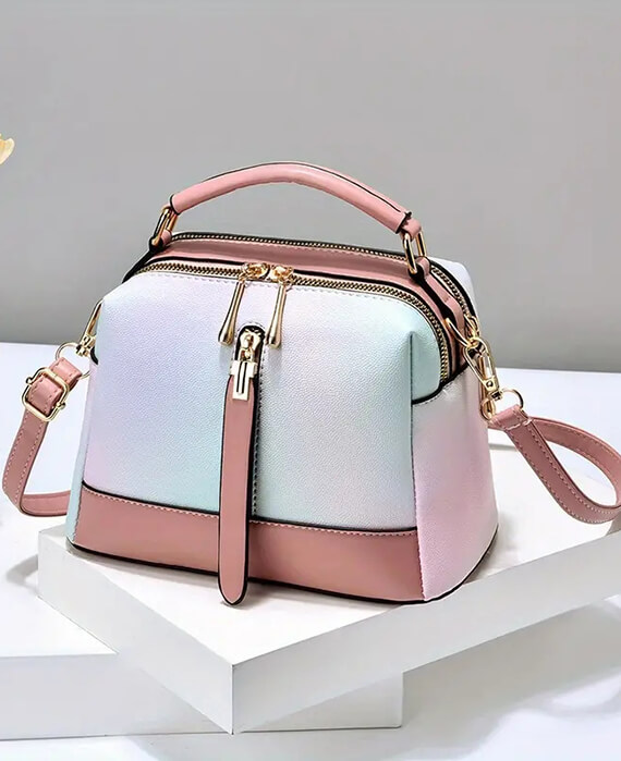 Colorful Fashion Crossbody Bag With Multi Zipper (5)