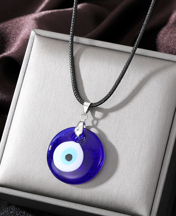 Evil Eye Pendant Blue Crystal Neckalce