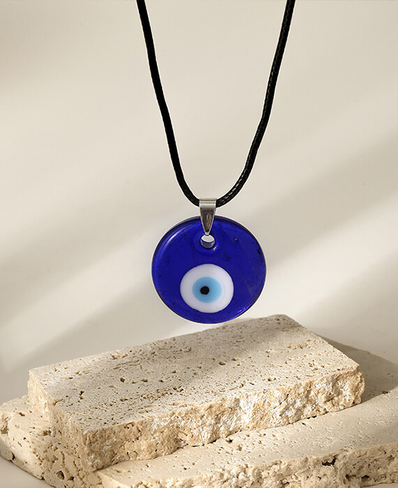 CRYSTAL DOUBLE EVIL EYE necklace – Mazza Boutique
