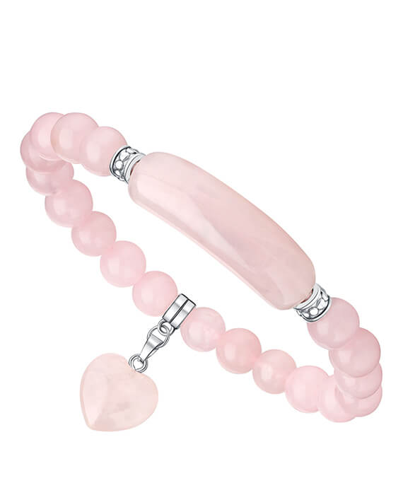 Gemstone Love Heart Crystal Bead Bracelet 6