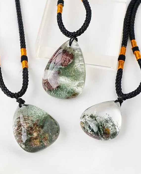 Green Ghost Necklace Water Drop Pendant 3