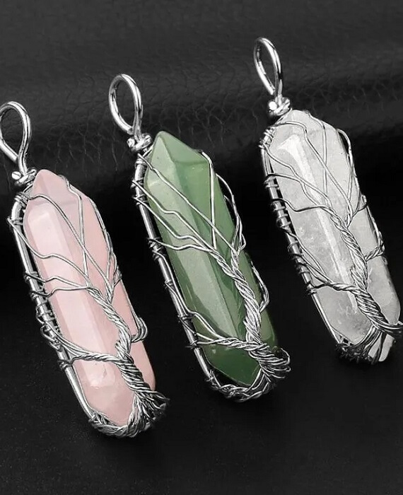 Hexagonal Tower Necklaces Healing Crystal 1