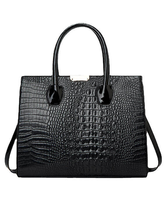Large-capacity Crocodile Pattern Handbag Bag Set with Zipper (3)