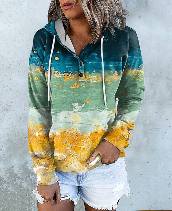 Loose Casual Pocket Hooded Hoodie 1
