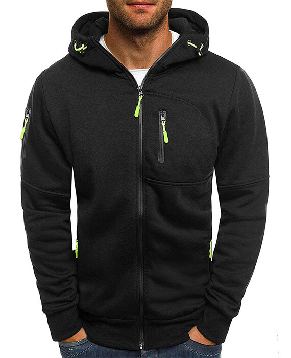 Men's Hoodies Sweatshirt with Zipper Gym Sports Hooded Coat