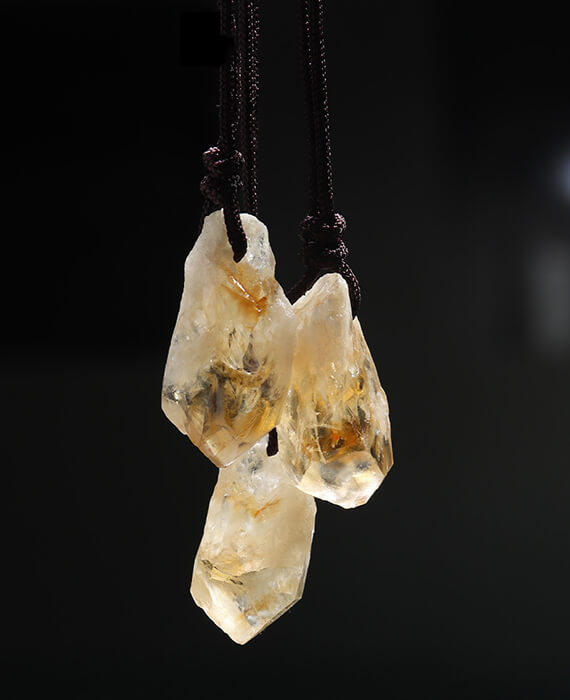 Natural Citrine Raw Crystal Stone Necklace