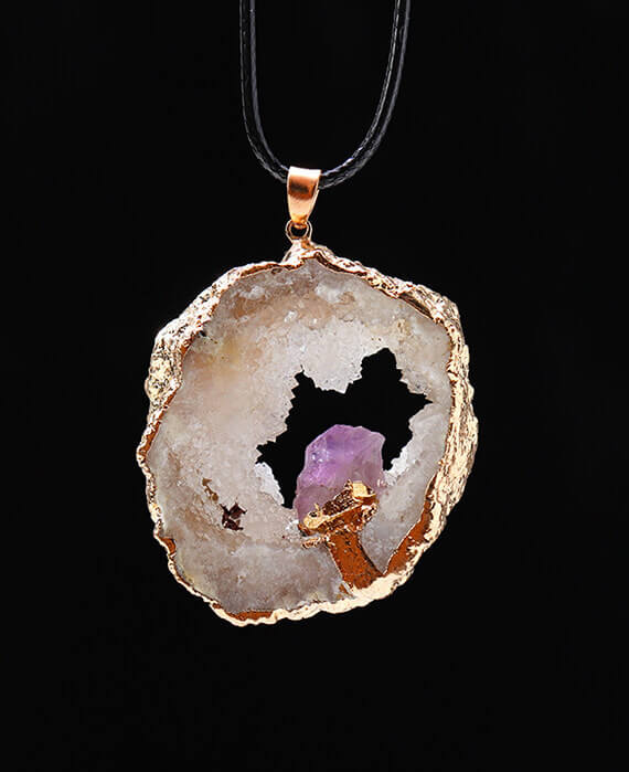 Raw Agate Cluster Cave Pendant Wholesale (2)