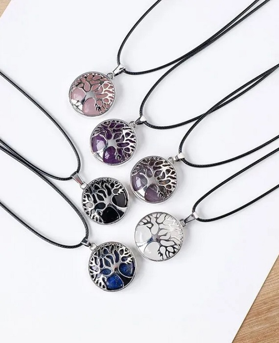 Round Tree Of Life Pendant Necklace Wholesale 6.webp
