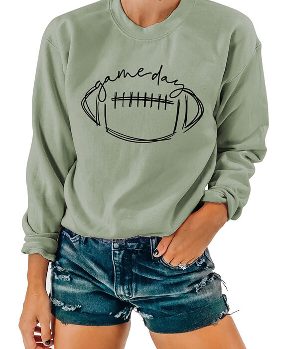 Rugby print long sleeved hoodie sweatshirt 5