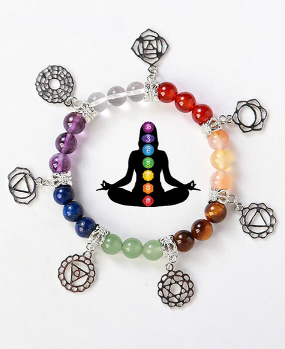 Seven Chakras Energy Healing Patterns Crystal Bracelet