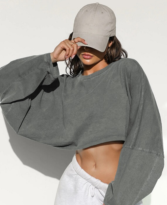 Short Crew Neck Sweatshirt Hoodie 6
