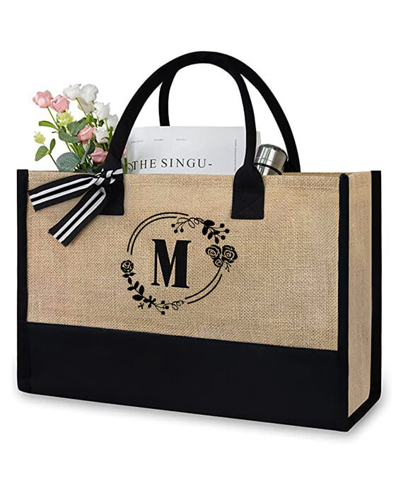Simple Letter Print Large Satchel Bag 4