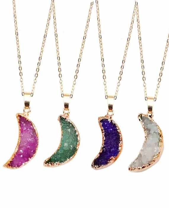 Sparkle Moon Necklace Crystal Jewelry 1