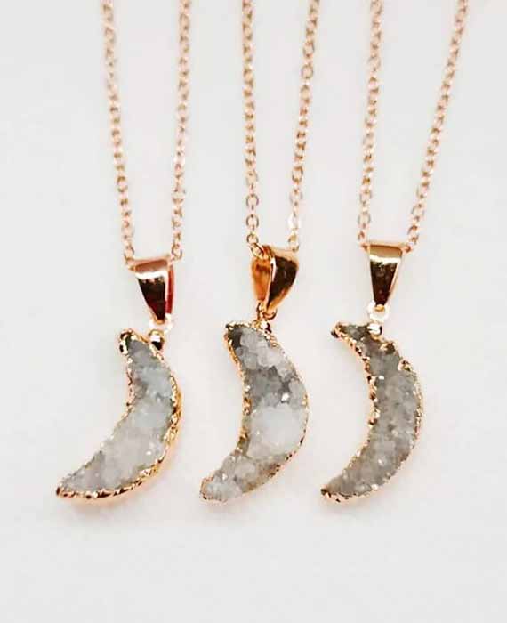 Sparkle Moon Necklace Crystal Jewelry (2)