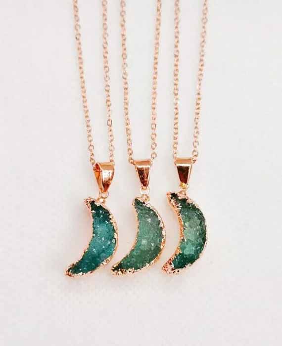Sparkle Moon Necklace Crystal Jewelry (5)