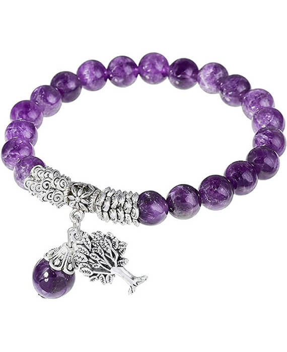 Tree of Life Amethyst Bracelet Crystal Beads Bracelet