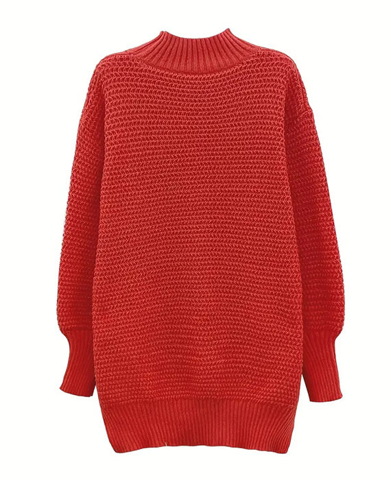 Turtleneck Loose Sweaters for Women-13