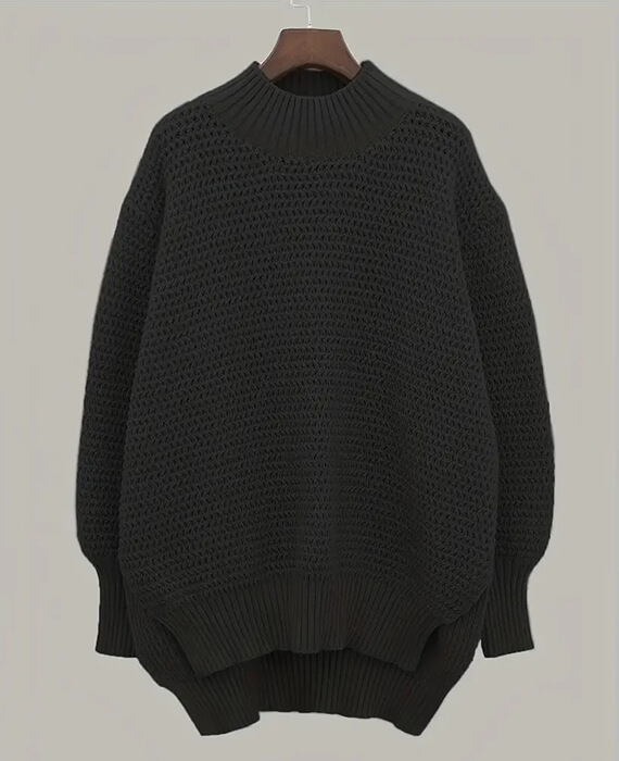 Turtleneck Loose Sweaters for Women-7
