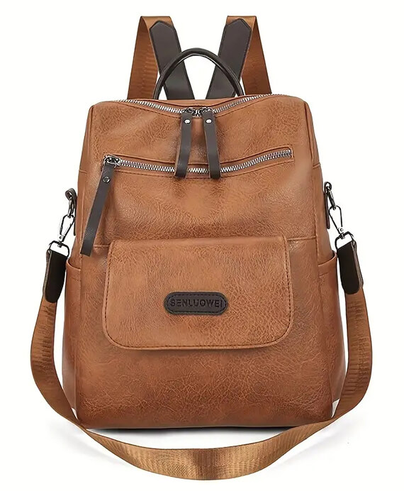 Vintage PU Backpack Purse Leather Shoulder Bag 1