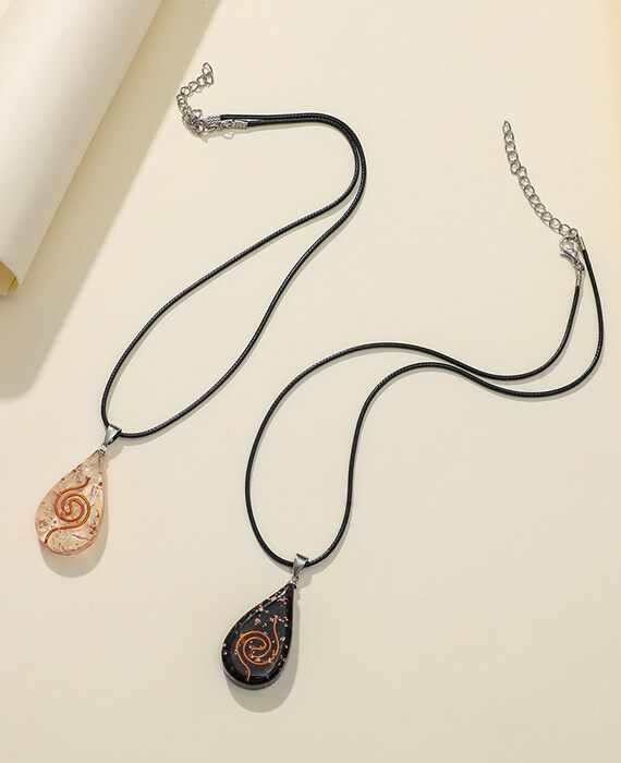 Water Drop Black Tourmaline Crystal Necklace 1
