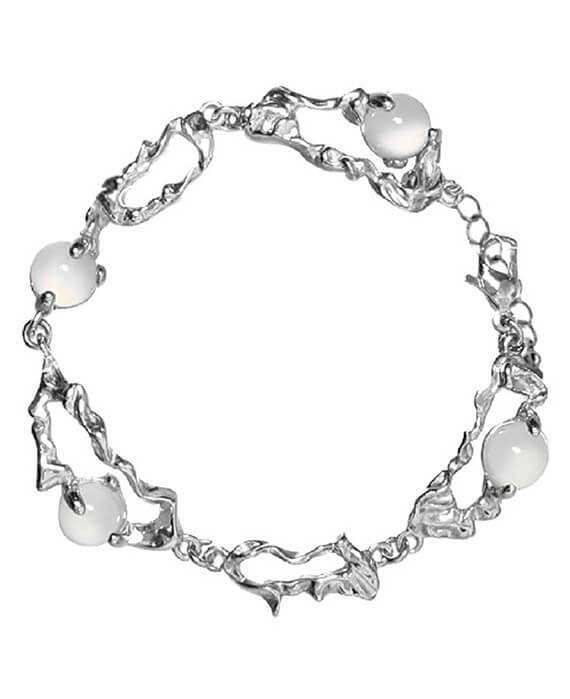 Water Flow White Agate Bracelet Fashion Jewelry