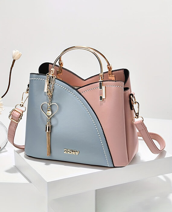 color block satchel bag fashion handbag-2