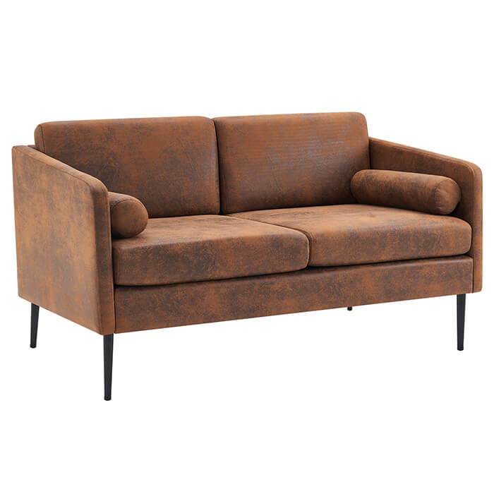 2 Seat Small loveseat Sofa Couch Bronzing Cloth seamido