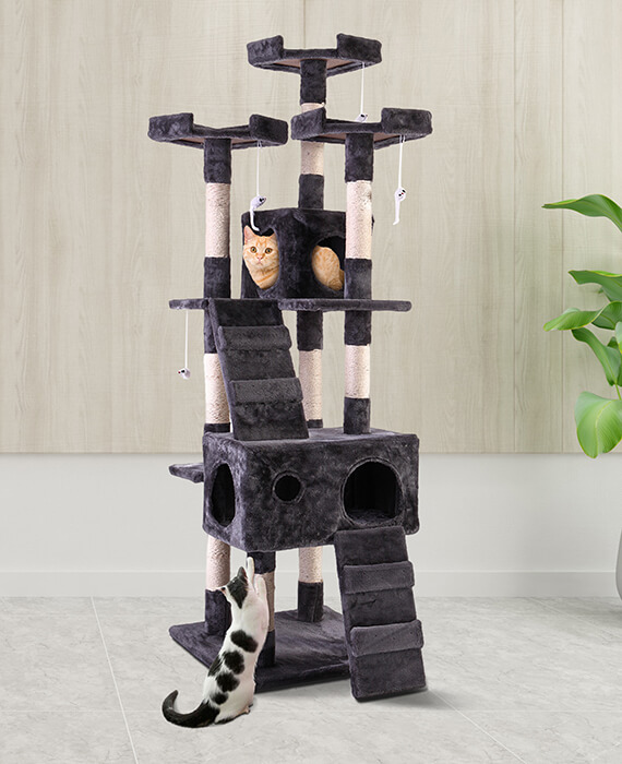 67 Multi Level Modern Cat Tree Tower Cat Furniture with Scratching Post 1