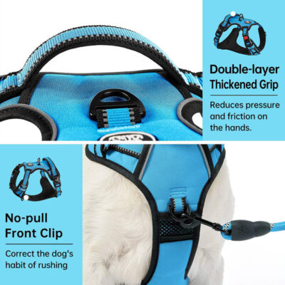 Adjustable No Pull Dog Harness and Leash Set 12