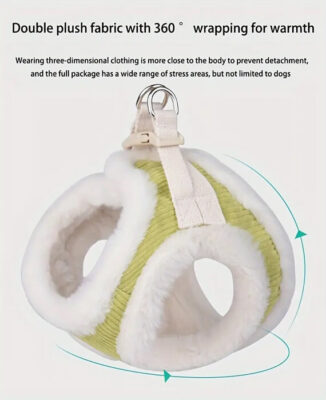 Warm Dog Harness Leash Set Soft Step in Dog Harness 3