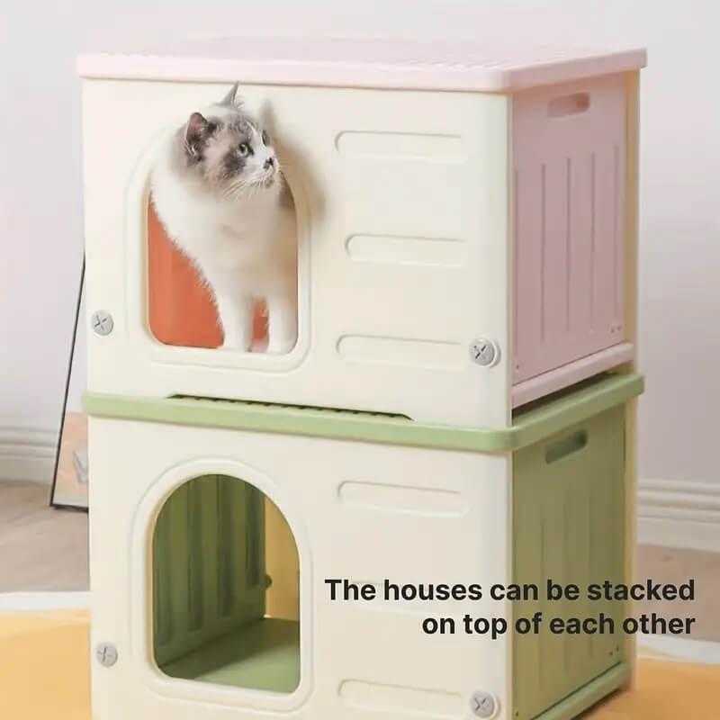 Easy-Clean Cat Cave For Indoor Pet House -8