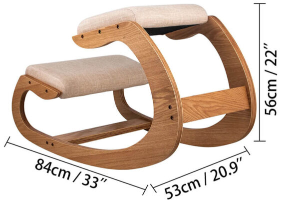 Ergonomic Kneeling Chair Wooden Rocking Chair Stool Correct Posture 1 1