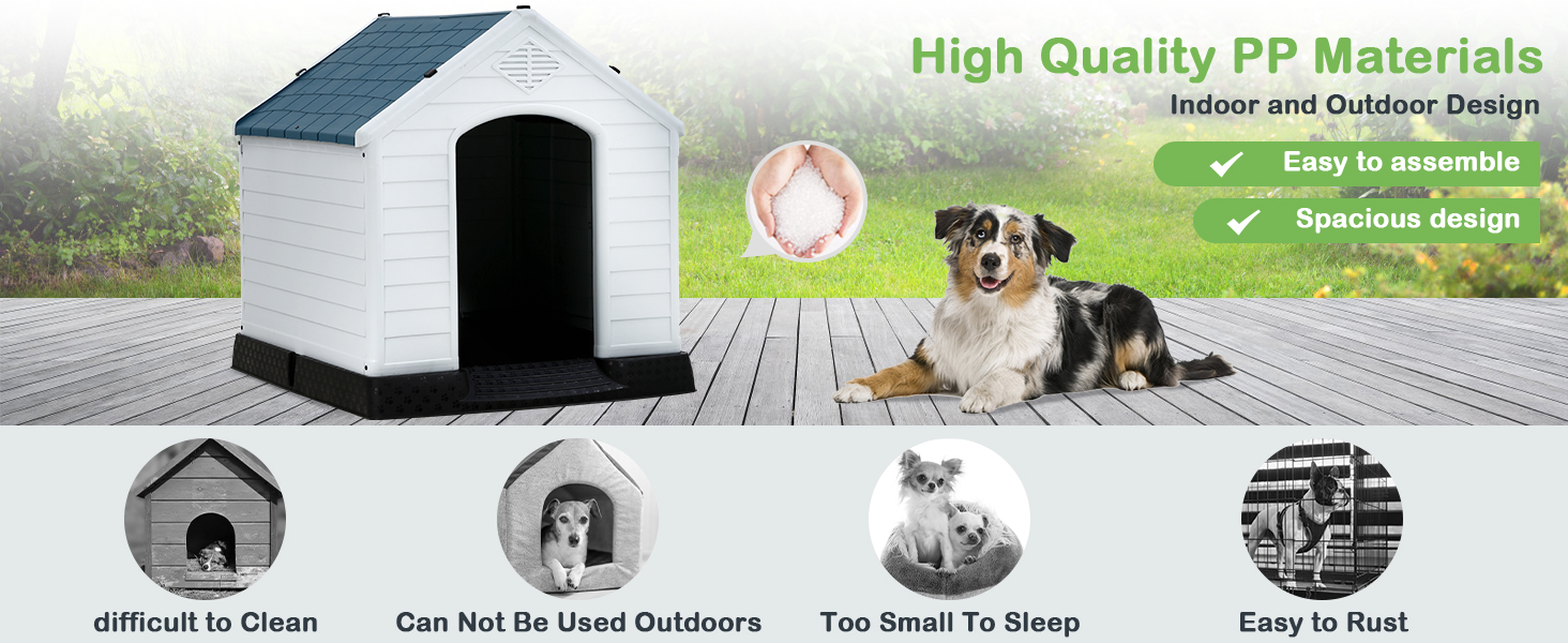 Large Plastic Outdoor Dog House Indoor Puppy House 3