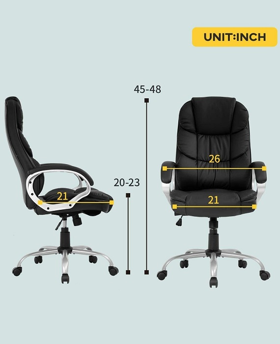 Adjustable Swivel PU Leather Computer Office Chair (1)
