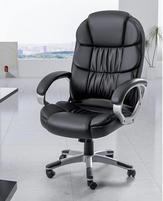 Adjustable Swivel PU Leather Computer Office Chair (4)