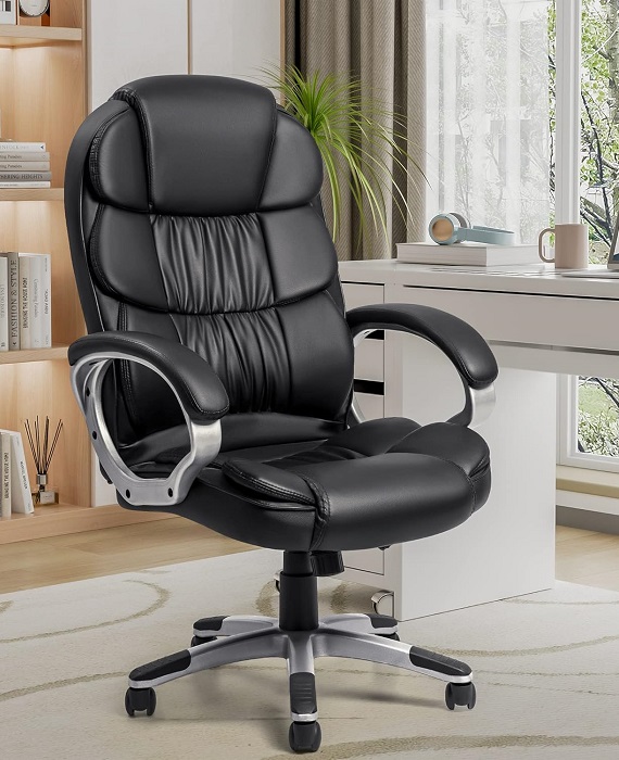 Adjustable Swivel PU Leather Computer Office Chair (6)