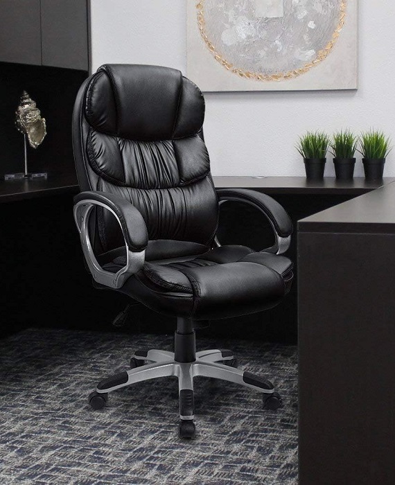 Adjustable Swivel PU Leather Computer Office Chair (9)