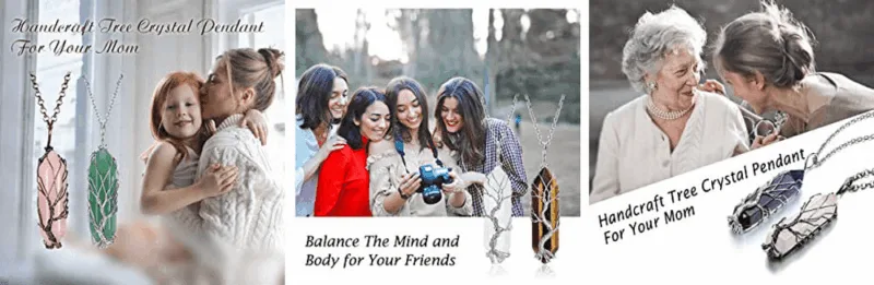 Tree of Life Wrapped Hexagon Pendant Necklace Wholesale