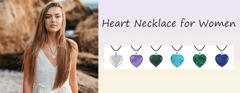 Minimalist Heart Shaped Pendant Crystal Necklace for Her