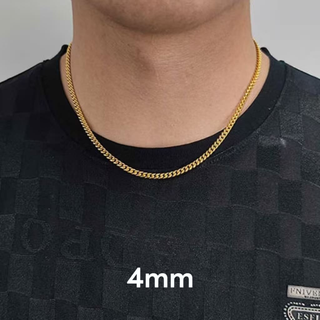 1 4mm Wholesale Hip Hop 18K Gold Plated Cuban Link Chains for Men