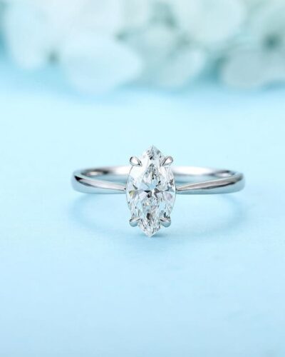1 Carat Lab Grown Marquise Diamond Ring