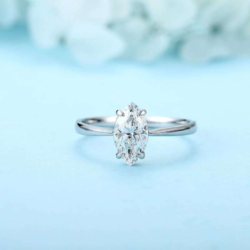 1 Carat Lab Grown Marquise Diamond Ring
