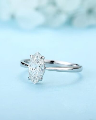 1 Carat Lab Grown Marquise Diamond Ring