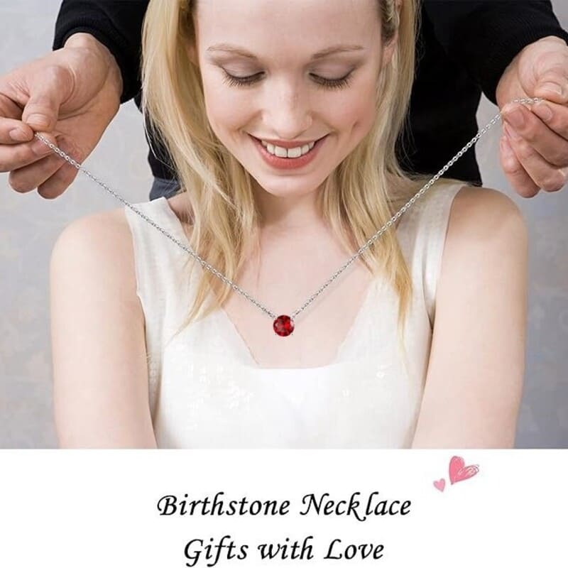 1 Carat Round Cut Birthstone Solitaire Pendant Necklace for Her