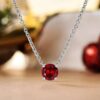 1 Carat Round Cut Birthstone Solitaire Pendant Necklace for Her