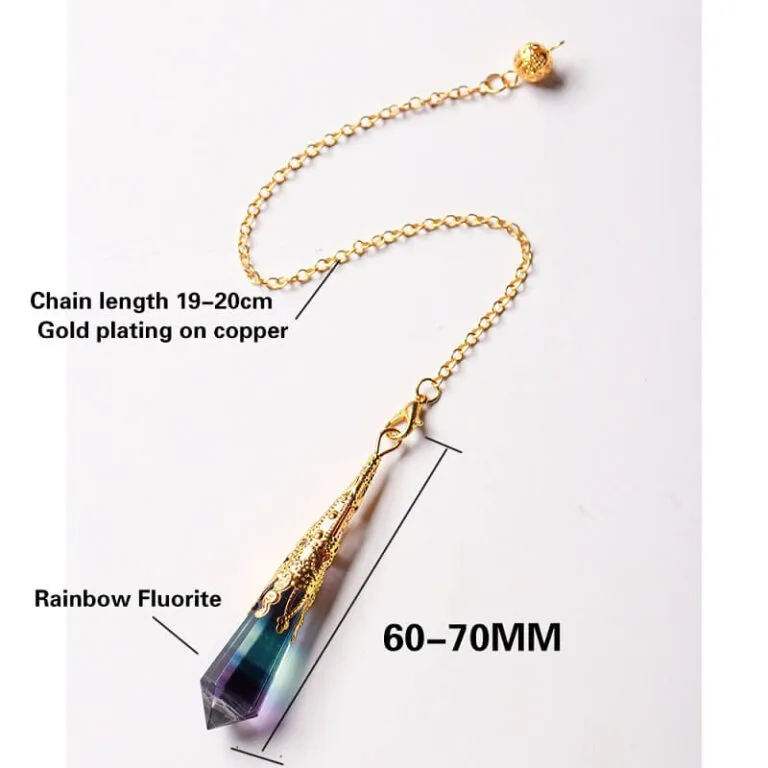 1 Fluorite Crystal Protection Necklace Long Pendant