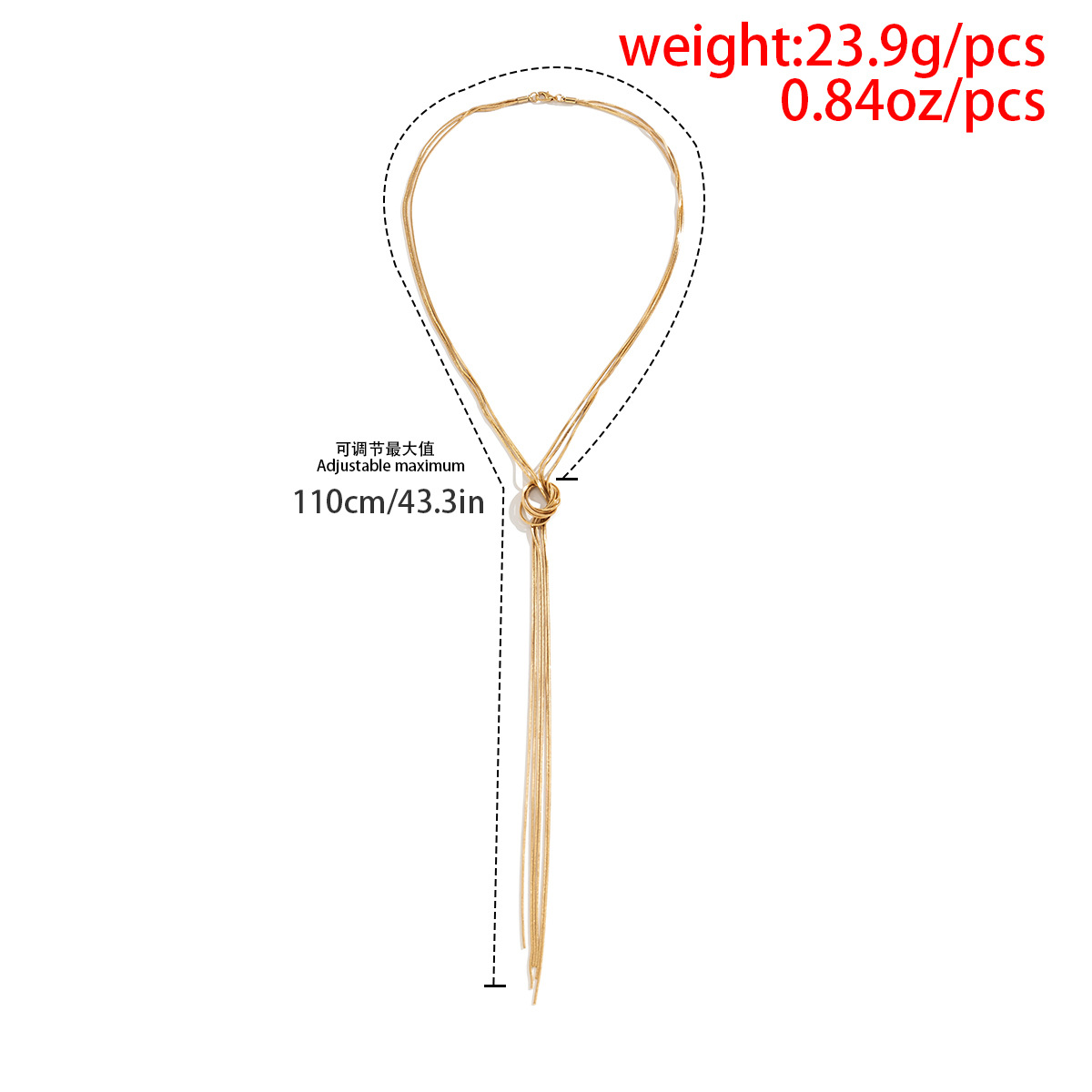 With a y-shaped long tassel pendant, this long chain statement necklace can perfectly show a sexy and feminine style. Matching this long statement necklace for women with a sexy V-neck dress will be a wonderful and perfect choice!