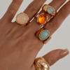 5-7Pcs Open Design Vintage Chunky Golden Ring Set for Women