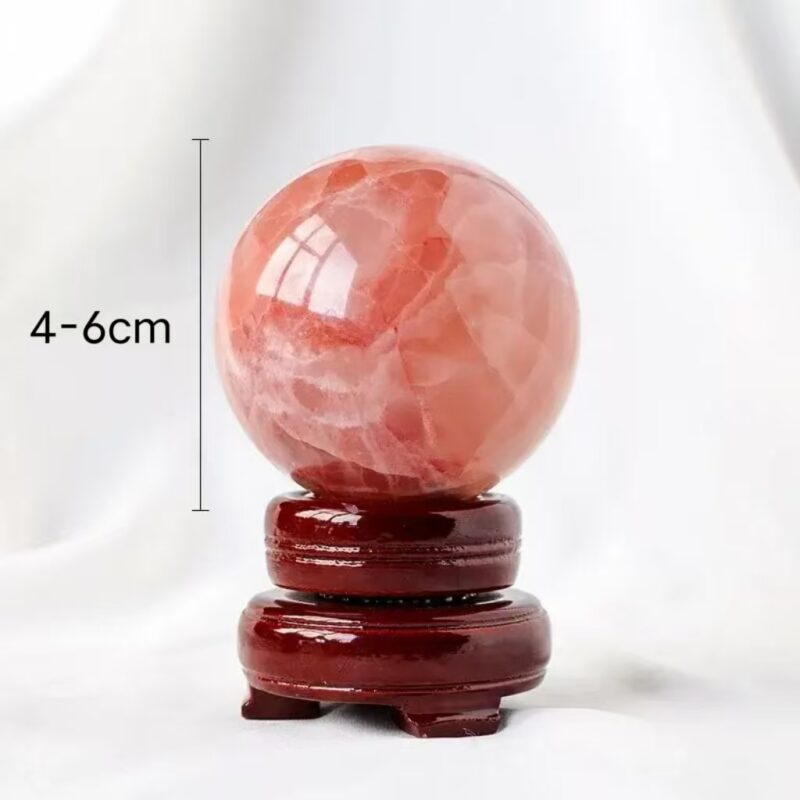 1-Sphere Gems Red Calcite Authentic Crystal Ball